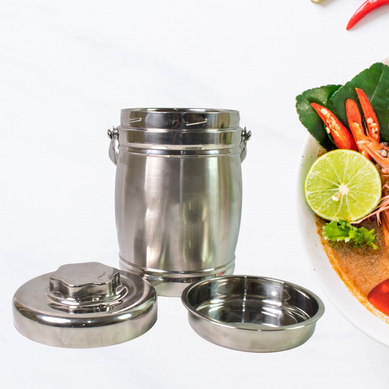 Stainless Steel Lunch Box Insulated Lunch Box Double Vacuumlayer (2.2 Ltr.) - warehousetech13