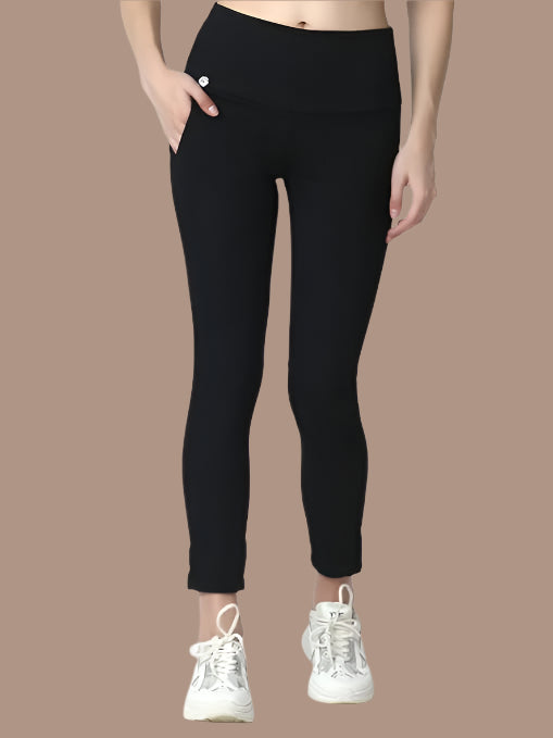 Black Skinny Fit High Waist Ankle Length Jeggings - warehousetech13