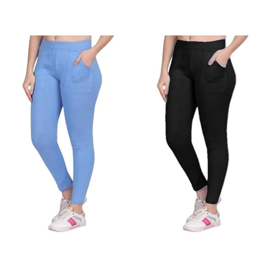 Pack 2 Trendy Womens Pocket Jeggings - warehousetech13