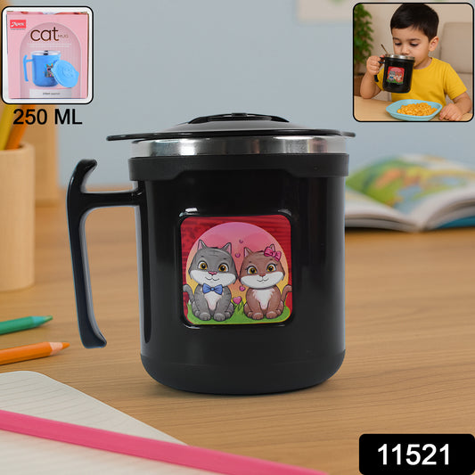1 Pc Apex Cat Mug 250 Ml Stainless Steel Insulated Inner With Cute Cat Print - warehousetech13