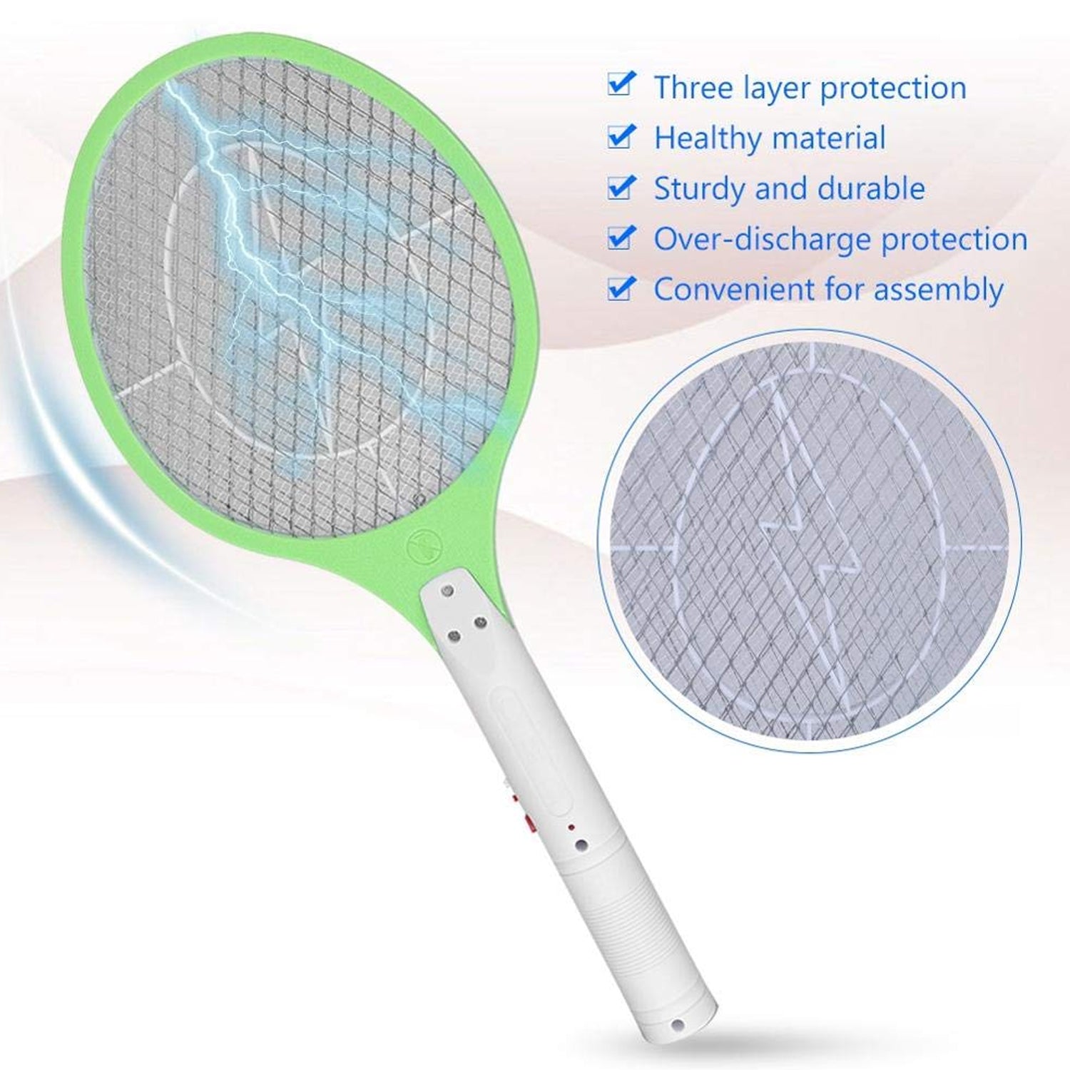 1726 Mosquito Killer Racket Rechargeable Handheld Electric Fly Swatter Mosquito Killer Racket Bat Electric Insect Killer (Quality Assured) - warehousetech13