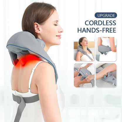Neck Shoulder Massagers With Heat Electric Rechargeable (1 Pc) - warehousetech13