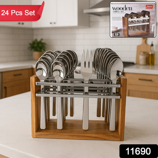 Apex Premium Stainless Steel Cutlery Set (24 Pc) - warehousetech13