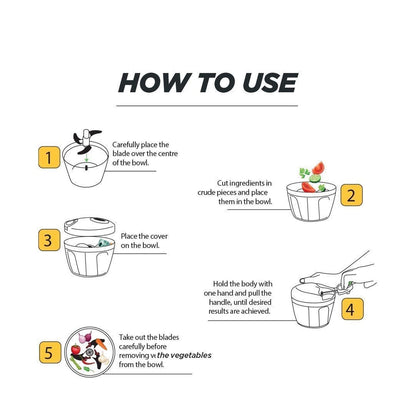 Manual Stainless Steel Compact Extra Sharp Hand Held Vegetable Chopperslicer With 5 Blades (750 Ml) - warehousetech13