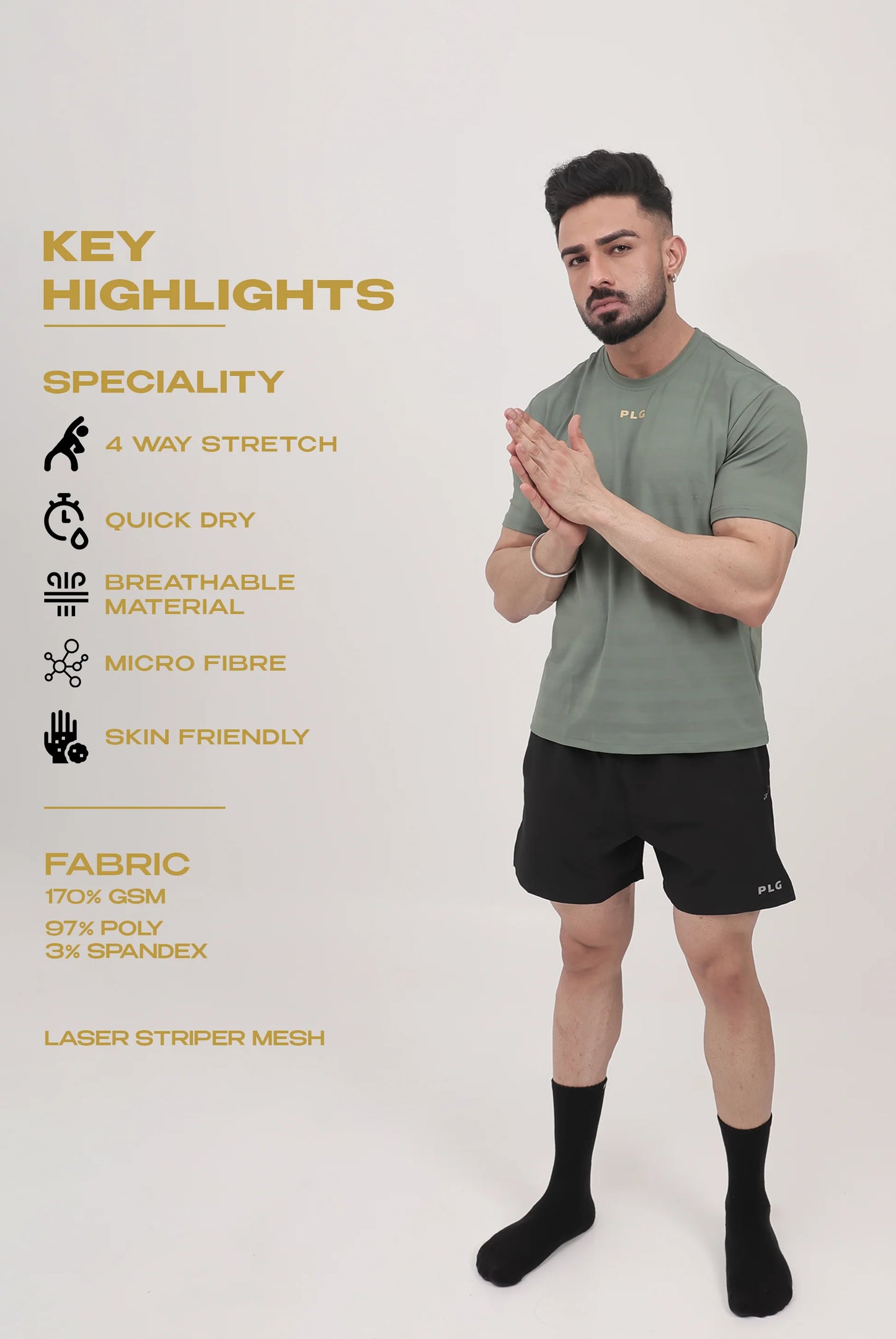 AIR FLOW BASIL- lightweight, highly breathable activewear T‑shirts
