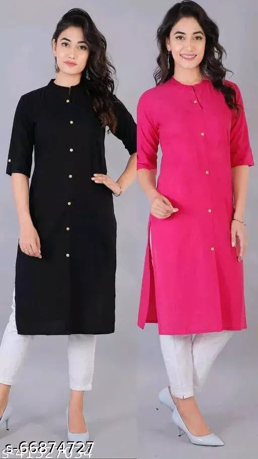 Cotton Slub Kurti For Women Combo Pack - warehousetech13