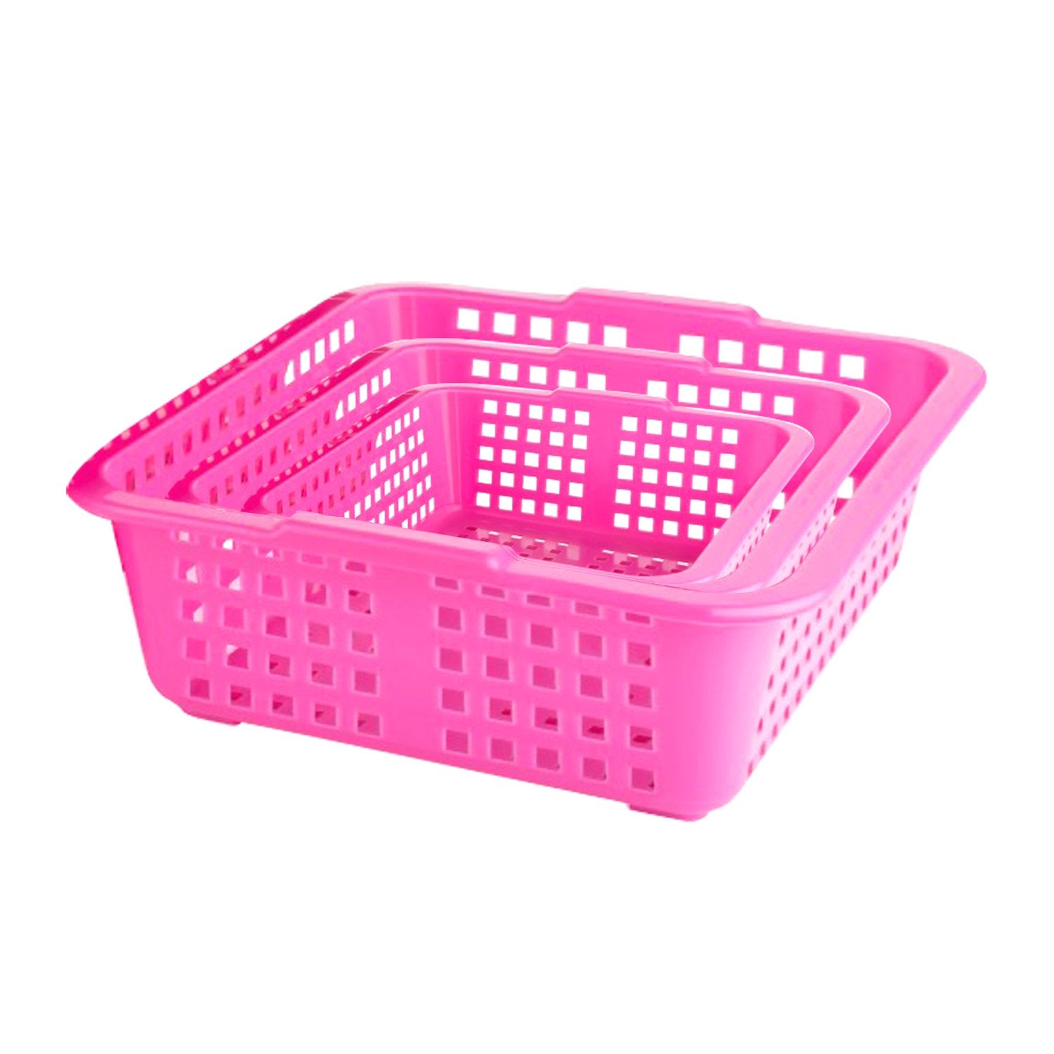 2484 Plastic Multiple Size Cane Fruit Baskets (3 Size Large Medium Small) - warehousetech13