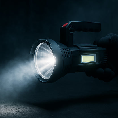 Heavy-duty Rechargeable Usb Led Hand Torch With Cob Side Light (1 Pc) - warehousetech13