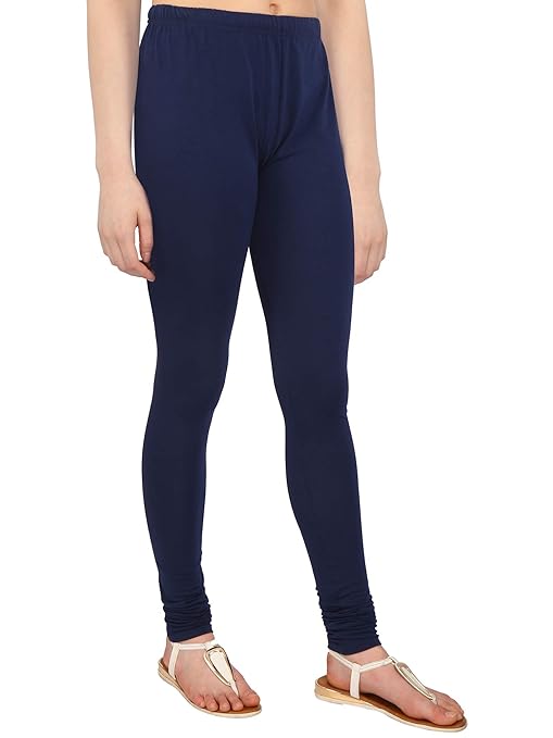 Navy Plus Size Ultra Soft Churidar Cotton Lycra Leggings - warehousetech13