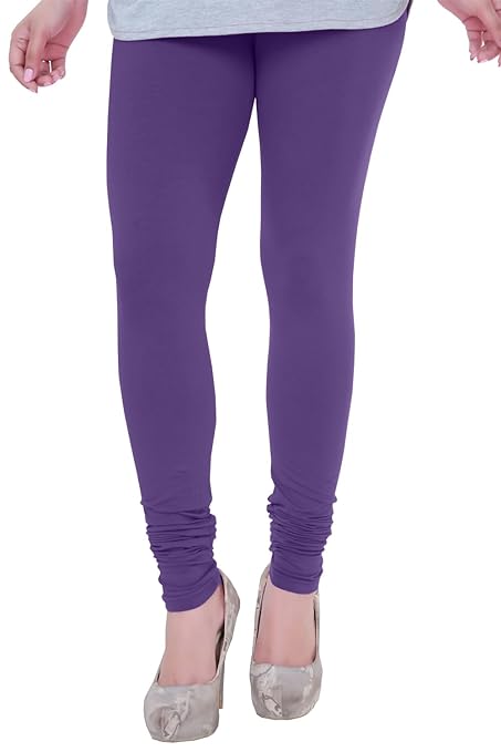 Purple Plus Size Ultra Soft Churidar Cotton Lycra Leggings - warehousetech13
