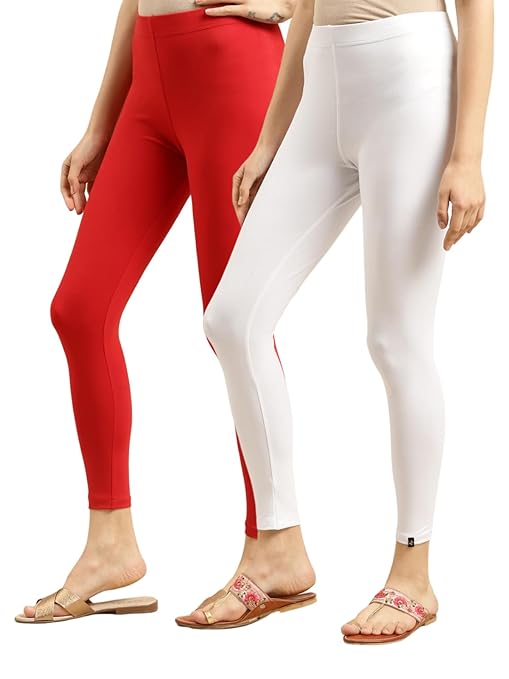 Pack of 2 Women Cotton Ankle Length Leggings - warehousetech13