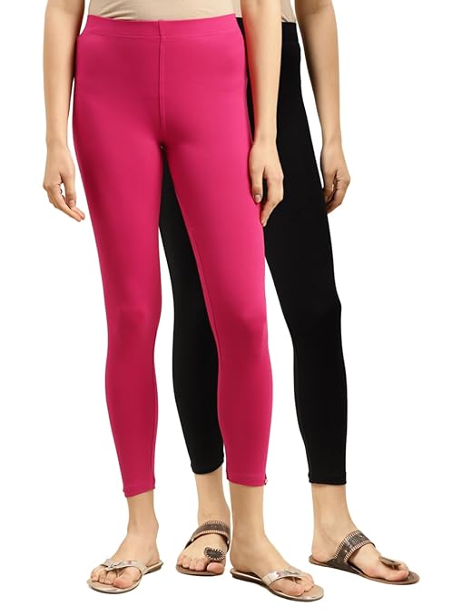 Classy Women Cotton Ankle Length Leggings Pk 2 - warehousetech13