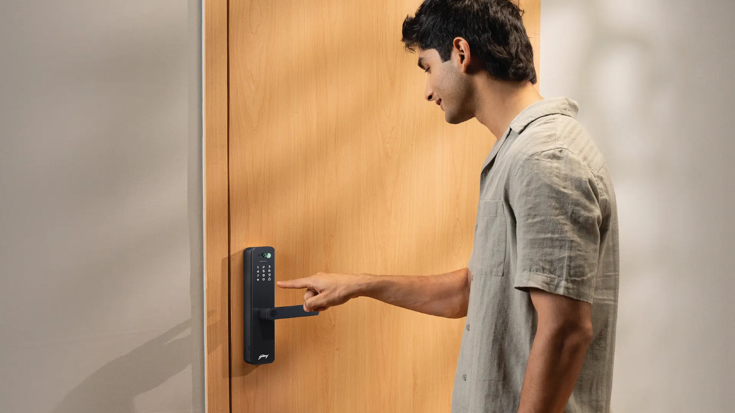 Godrej 'New Launch' Smart Lock | Neo Pro View Digital Lock for Wooden Doors with Camera, View Screen, Wi-fi | Mobile App | Built-in Doorbell I 7 in 1 Access I 3 Yr Warranty I Free Installation