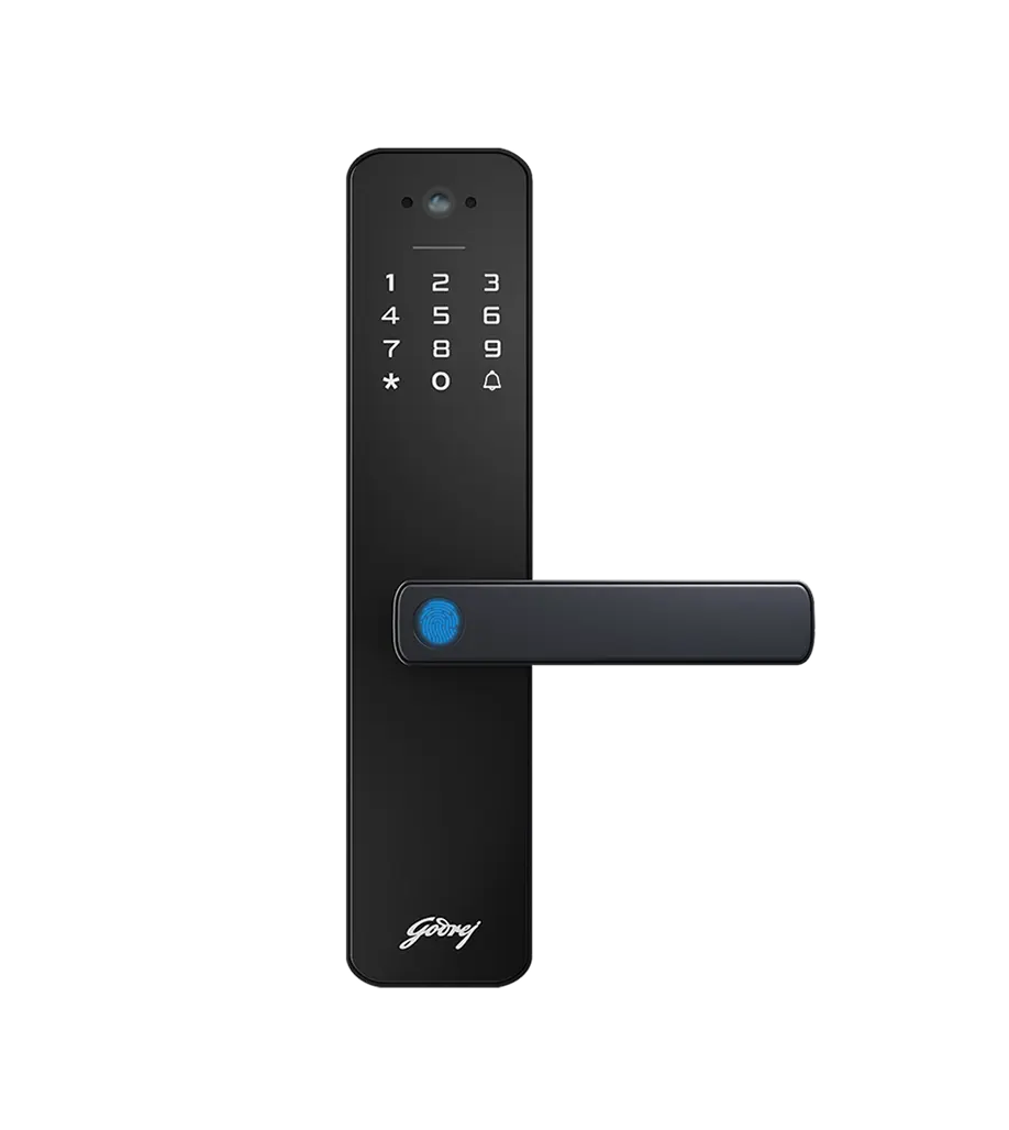Godrej 'New Launch' Smart Lock | Neo Pro View Digital Lock for Wooden Doors with Camera, View Screen, Wi-fi | Mobile App | Built-in Doorbell I 7 in 1 Access I 3 Yr Warranty I Free Installation