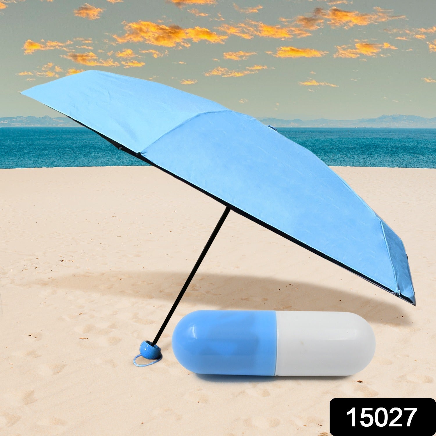 5 Fold Manual Open Umbrella With Capsule Case (1 Pc) - warehousetech13