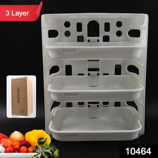 Plastic 3 Layer Wall-mounted Food Organizer Rack (1 Set) - warehousetech13