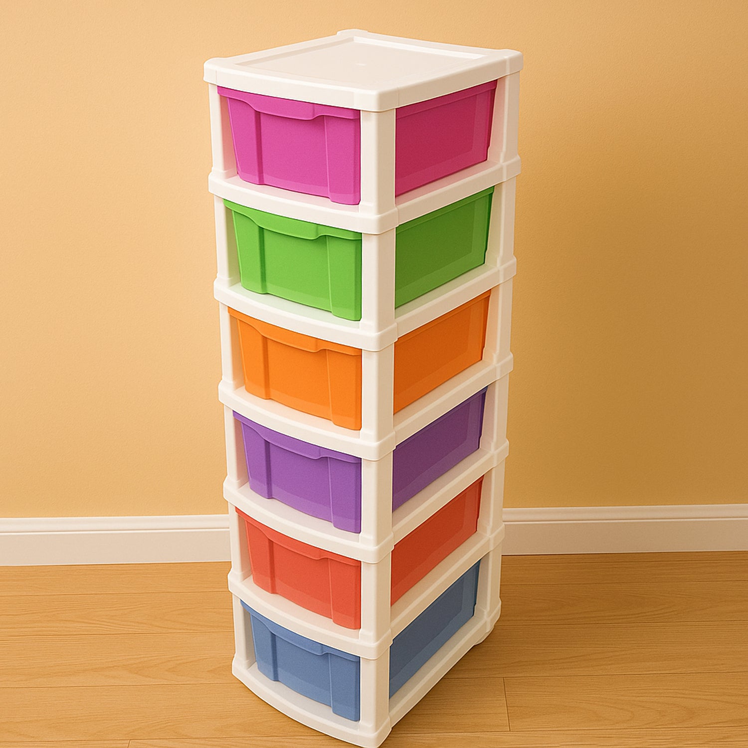 6-layer Multi-colored Plastic Storage Drawer Cabinet - warehousetech13