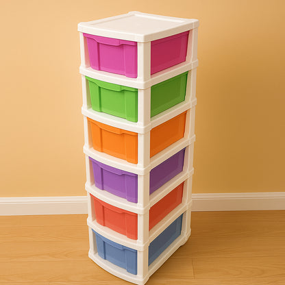 6-layer Multi-colored Plastic Storage Drawer Cabinet - warehousetech13