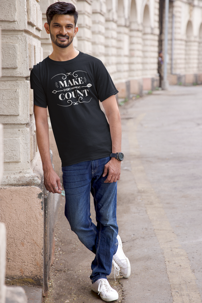 Make Every Moment Count Graphic T-Shirt - Black