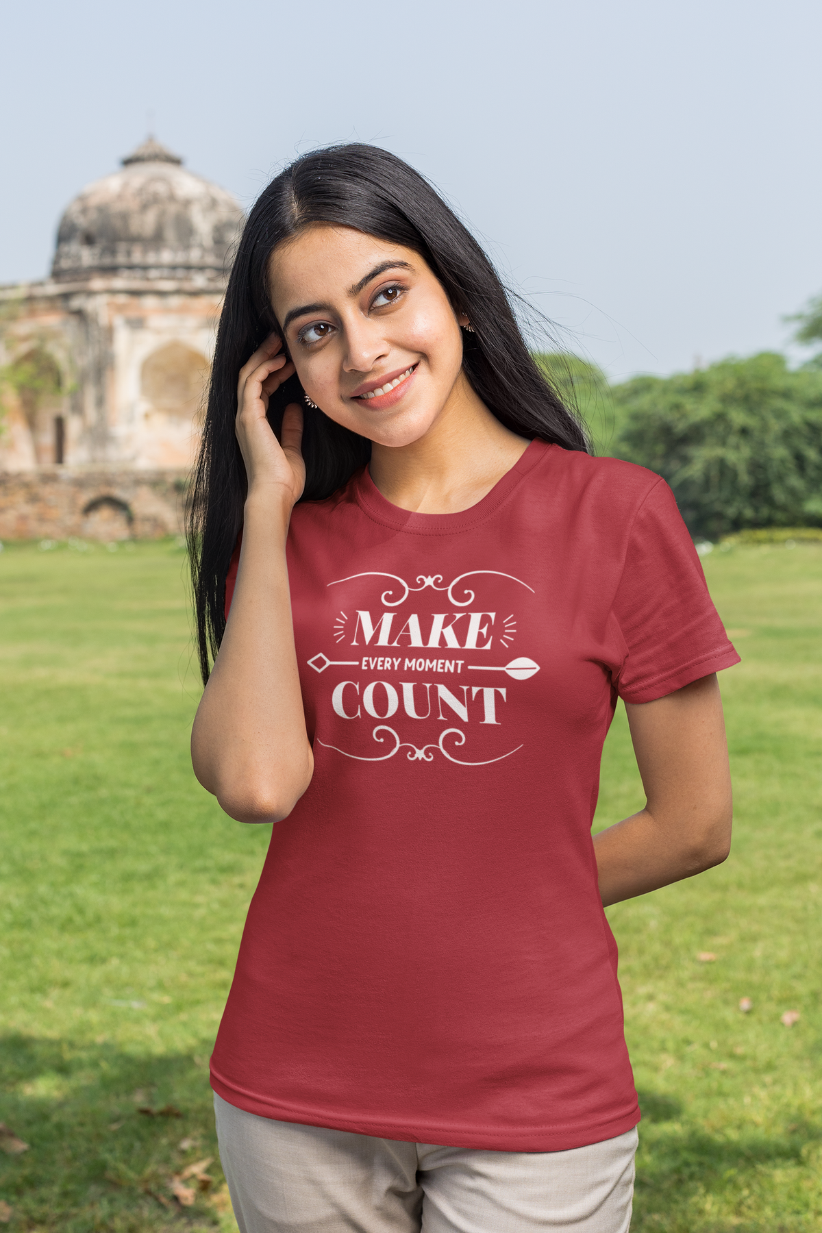 Make Every Moment Count Graphic T-Shirt - Red