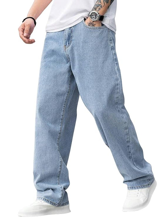 Blue Men Baggy Regular Fit Jeans - warehousetech13