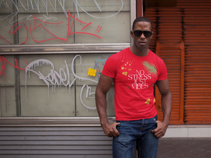 No Stress Just Vibes Tropical Leaf T‑Shirt