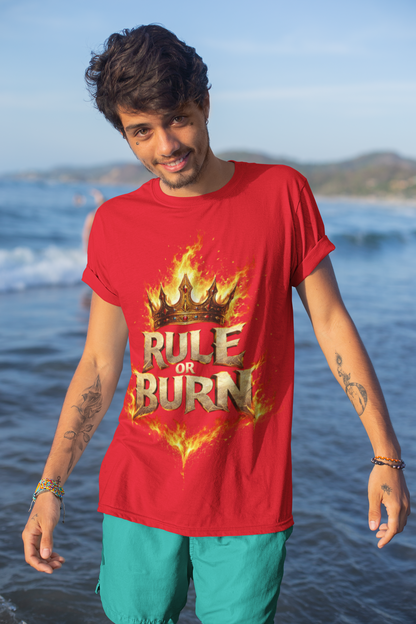 Rule or Burn Flaming Crown T‑Shirt