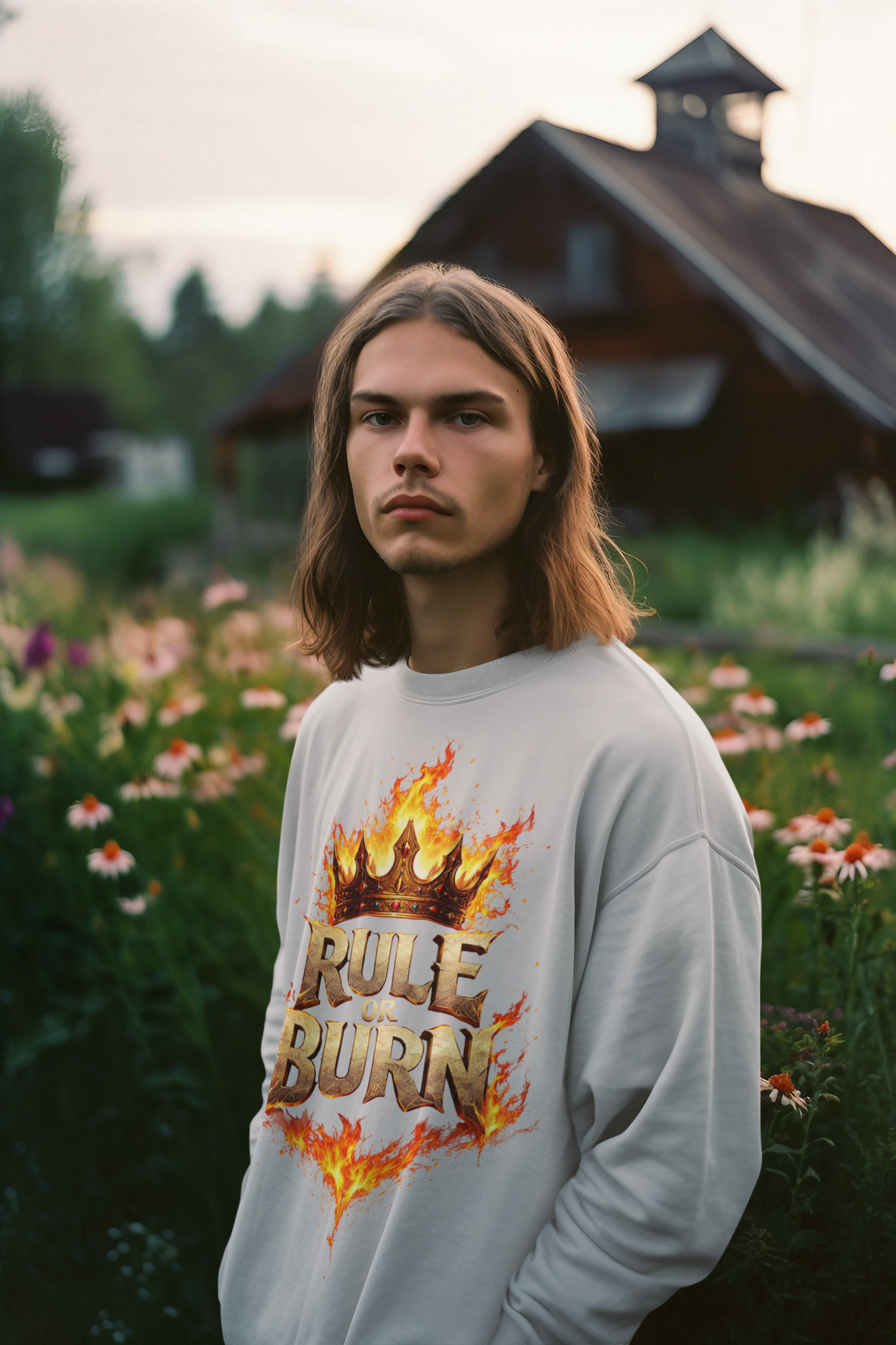 Rule or Burn Flaming Crown T‑Shirt