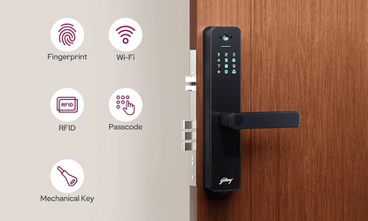 Godrej 'New Launch' Smart Lock | Neo Pro View Digital Lock for Wooden Doors with Camera, View Screen, Wi-fi | Mobile App | Built-in Doorbell I 7 in 1 Access I 3 Yr Warranty I Free Installation