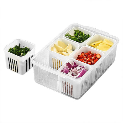 Fridge Storage Boxes Freezer Storage Containers Container For Kitchen Storage Set Storage In Kitchen Vegetable Storage Draining Crisper Refrigerator Food Box (1 Pc) - warehousetech13