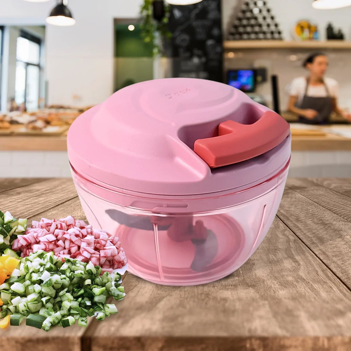 Triple Stainless Steel Blades And Hand-pull Vegetable Chopper(Power-x) - warehousetech13