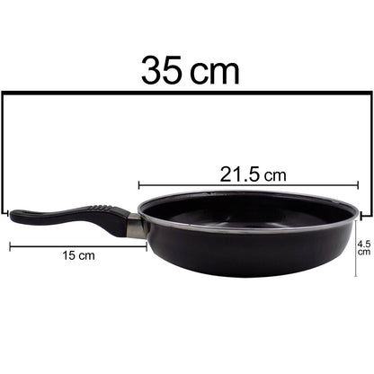 Induction Base Hard Anodized Tadka Fry Pan Nonstick - warehousetech13