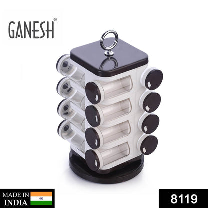 Ganesh Multipurpose Revolving Spice Rack With 16 Pcs Dispenser Each 100 Ml - warehousetech13