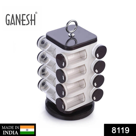 Ganesh Multipurpose Revolving Spice Rack With 16 Pcs Dispenser Each 100 Ml - warehousetech13
