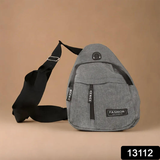 13112 Waterproof Anti Theft Cross-body Fanny Pack Waist Bag Shoulder Bags Chest Men Casual Fashion Usb Charging Earphone Hook Sling Travel Bag (1 Pc) - warehousetech13