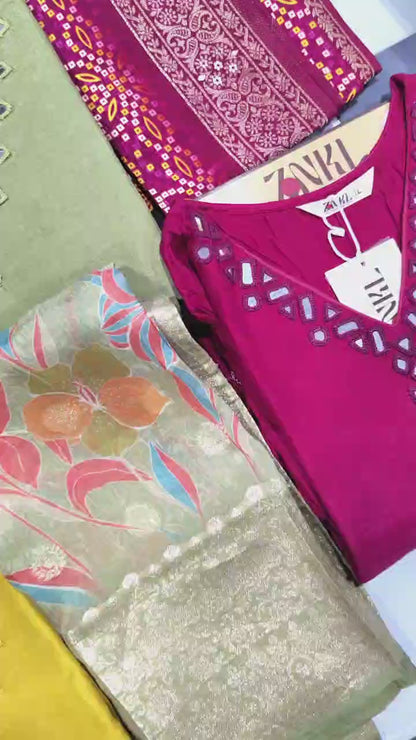 The Aaina Range of Women's Embroidered Kurta Set – Ethnic Motifs and Mirror Work with Salwar and Dupatta