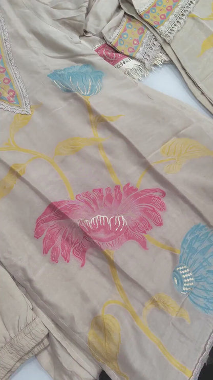 Bahaar Brocade Kurti Neck Designs With Pants