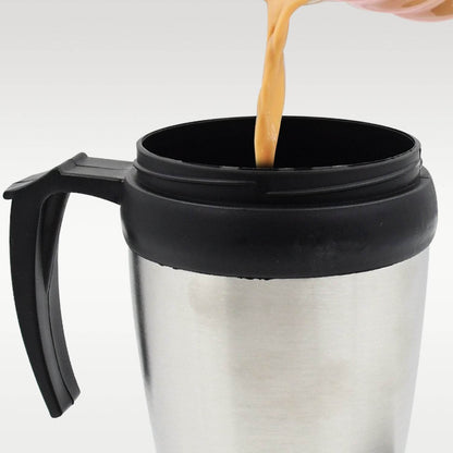 Stainless Steel Vacuum Glass Insulated Glass Coffee Cups (With Lid Handle 1 Pc) - warehousetech13