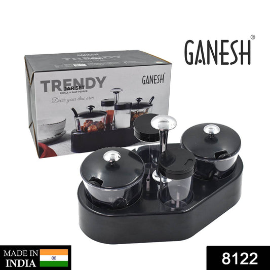 Ganesh Rendy Condiment Set For Kitchen Transparent Jar - warehousetech13