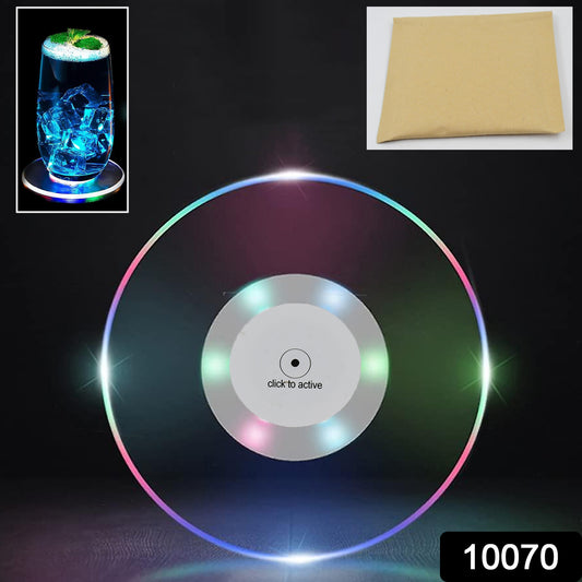 Colorful Led Cocktail Coaster Round Ultra-thin Led Drink Coaster (1 Pc) - warehousetech13