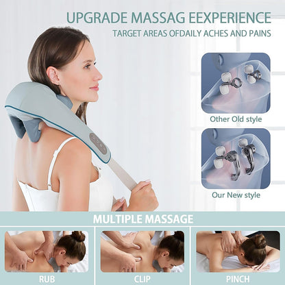 Neck Shoulder Massagers With Heat Electric Rechargeable (1 Pc) - warehousetech13