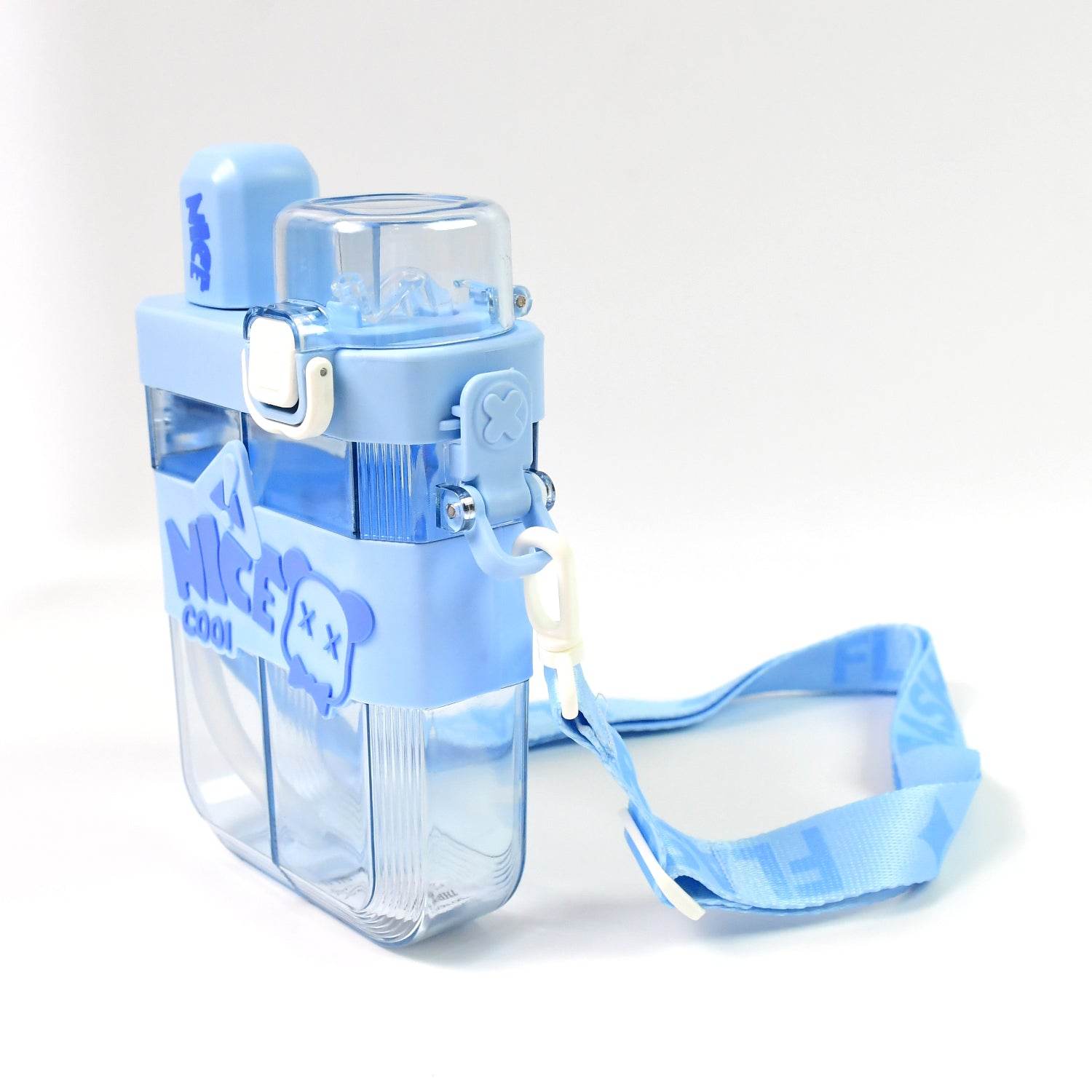 Water Bottle With Straw And Adjustable Shoulder Straps 2in1 Dual Compartment - warehousetech13
