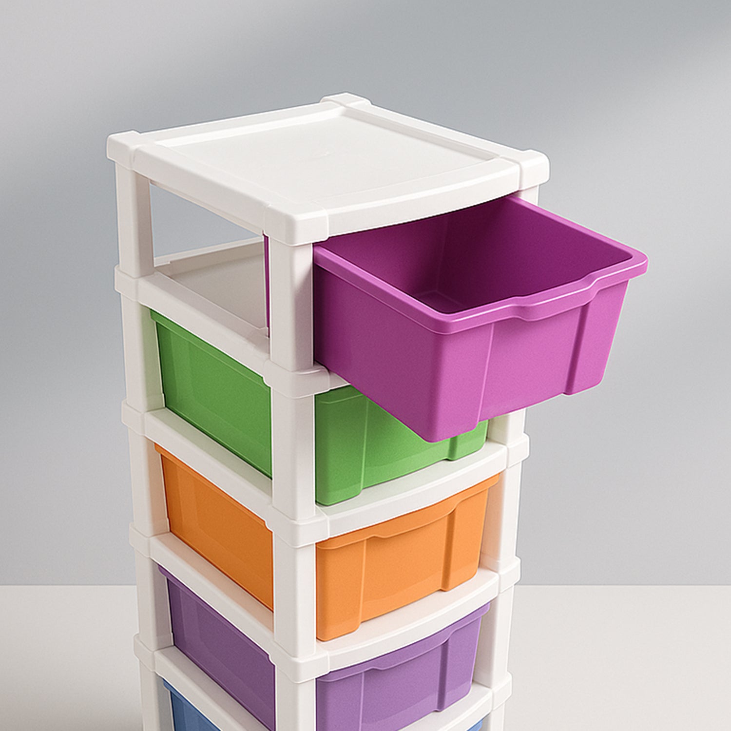 6-layer Multi-colored Plastic Storage Drawer Cabinet - warehousetech13