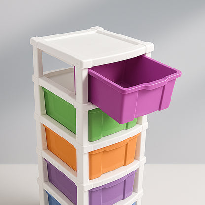 6-layer Multi-colored Plastic Storage Drawer Cabinet - warehousetech13