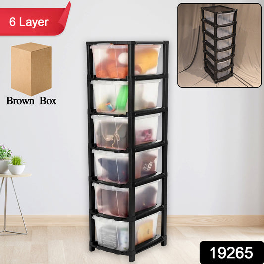 6-layer Modular Plastic Drawer Storage Cabinet - warehousetech13