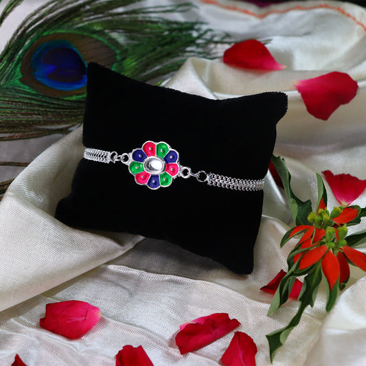 Color Full Flower Rakhi - warehousetech13