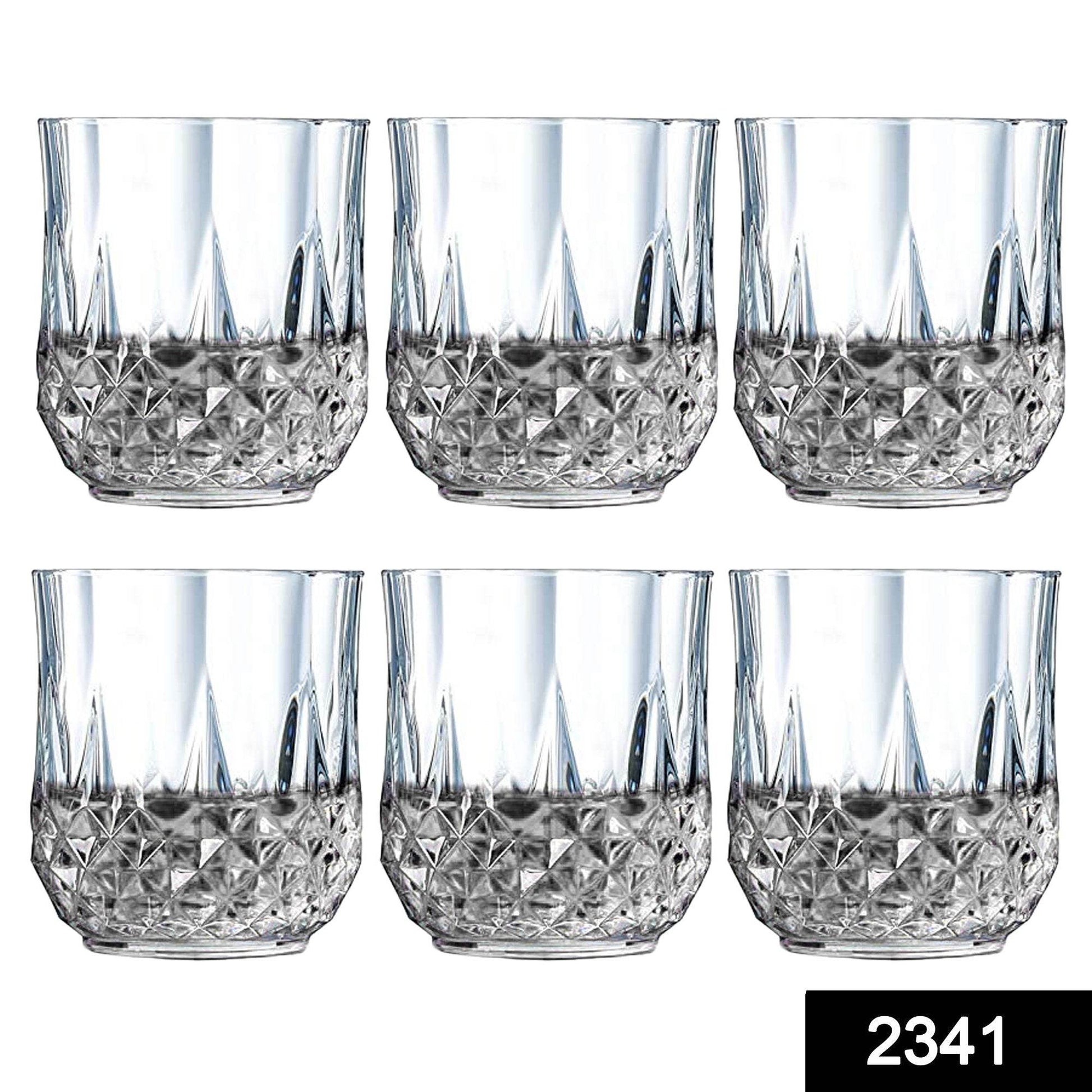 Heavy Unbreakable Stylish Look Fully Transparent Glasses Set 250ml (6pcs) - warehousetech13