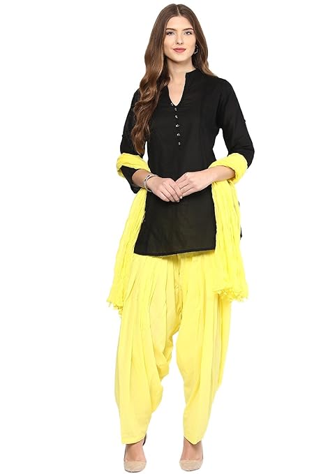 Classy Women Short Kurta Patiala Salwar With Dupatta - warehousetech13