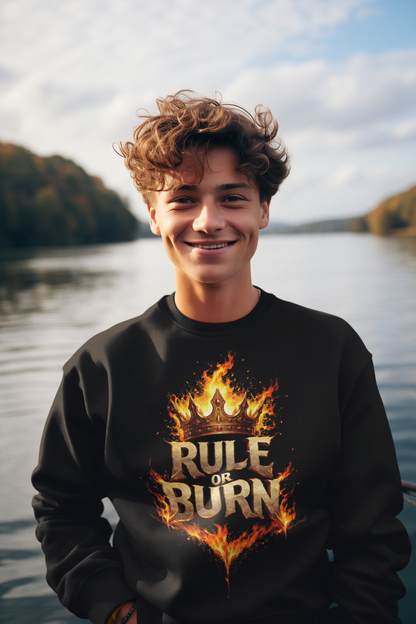 Rule or Burn Flaming Crown T‑Shirt