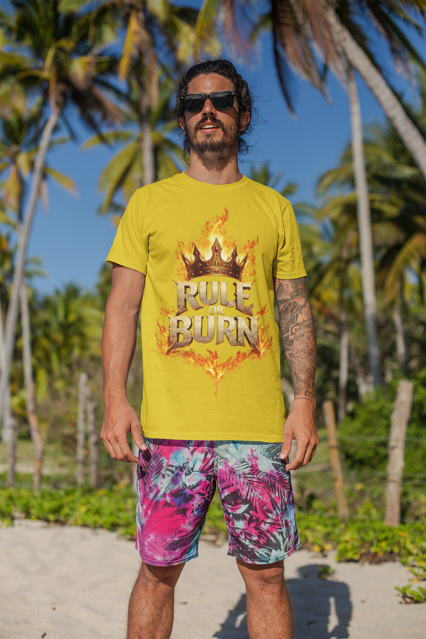 Rule or Burn Flaming Crown T‑Shirt
